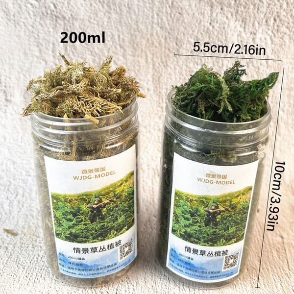 1 Box Simulerad Bush Moss Statiska Miniatyrväxter GRÖN green