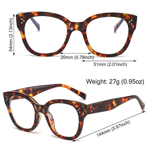 Lesebriller Dataspillbriller LEOPARD STYRKE 1.0X Leopard Strength 1.0x-Strength 1.0x