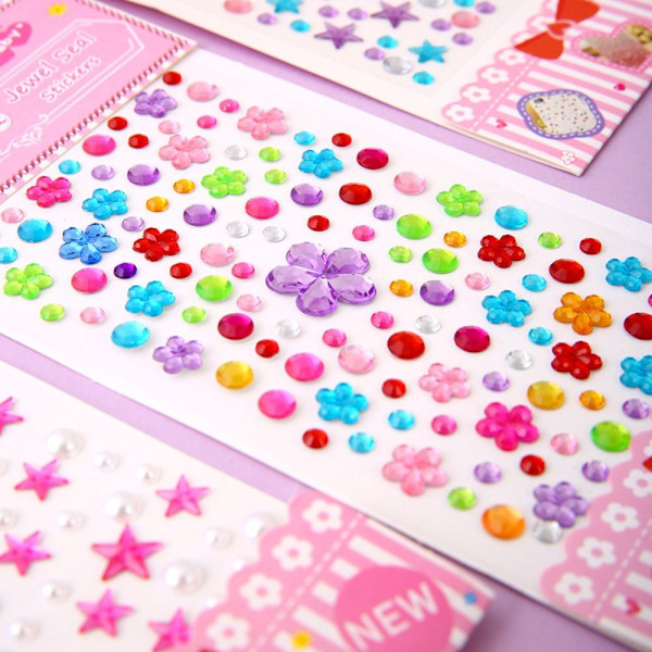 Krystalklistermærker Rhinestone-klistermærker 3 3 3
