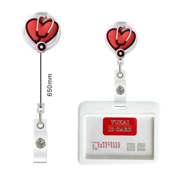 4 stk tilbagetrækkelig nøglering Badge Reel Clip 4PCS2 2 4Pcs2