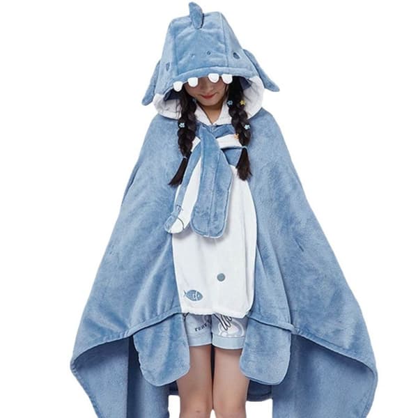 Shark Blanket Shark sjal Cape Type hette kappe Shark pledd