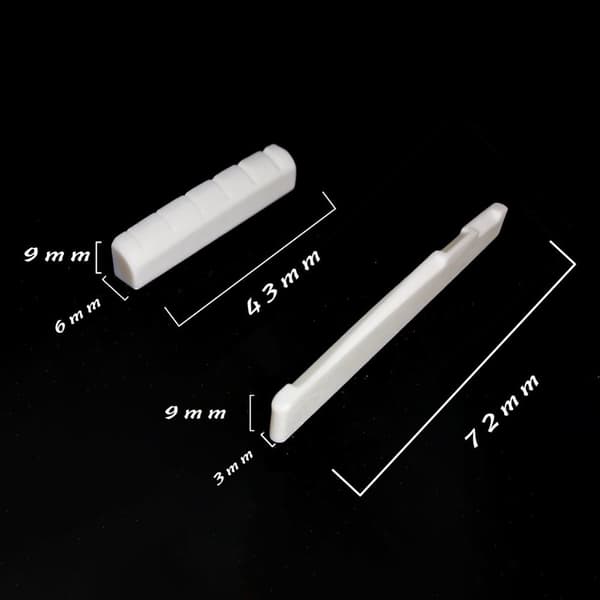 2Sett(4STK) Gitar Bone Nut Gitarer Saddle String Pute