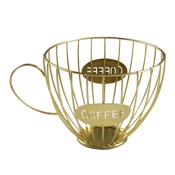 Kaffekrus Form Oppbevaringsstativ Fruktbrett GULL Gold