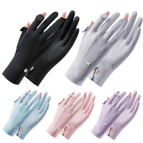 Ice Silk Gloves Anti-UV Handsker GRÅ grey