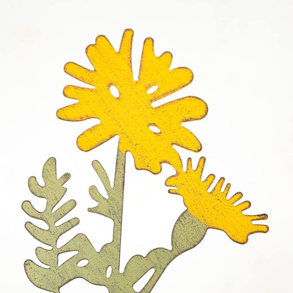 1/3st metall blommiga väggbonader Järnkonst Färgglad blomvägg yellow