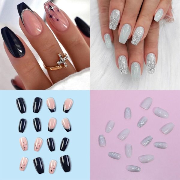 Coffin Fake Nails Ballerina tekokynnet 2 2 2