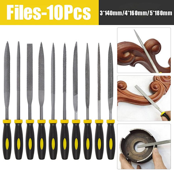 10 st/ Set Assorted Filer Sågfil 5*180MM 5*180MM 5*180mm