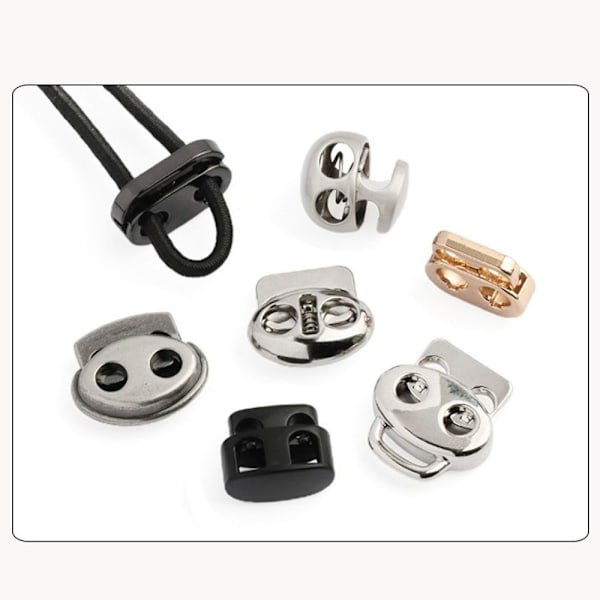 10st/förpackning Fjäderspänne Sladdlås SILVER 5 5 silver 5-5
