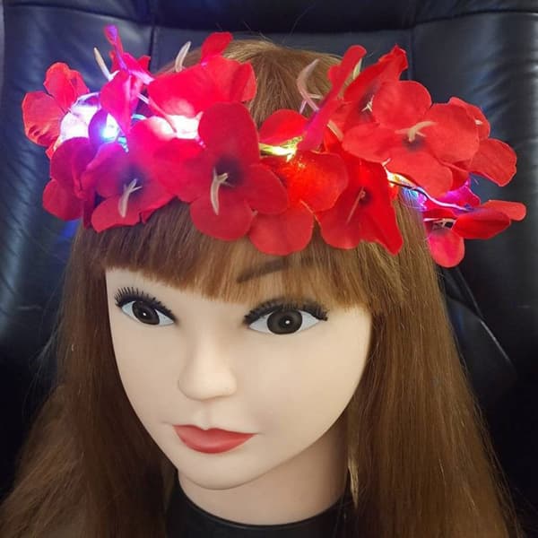 Lysende LED Krans Halloween Krone Blomst 1 1 1