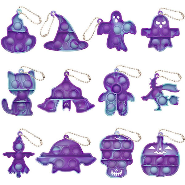 12 kpl Halloween Pop Fidget toys Lelupakkaukset, Mini Push Bubble Toy 3 3