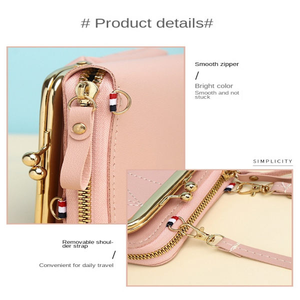 Naisten matkapuhelinlaukku Kukkaro Crossbody Laukut Matkalaukku Dark Pink