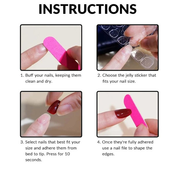 Fake Nails Long French Luciite