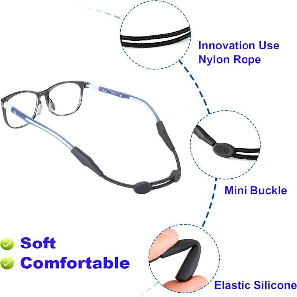 4ST Glasögon Sladd Glasögon Kedja Glasögon Halsband String 4PCS