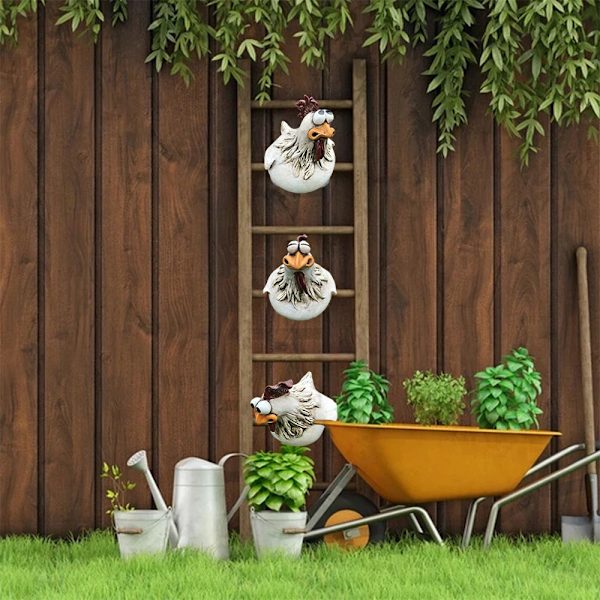 Kyllingstatue Hageskulptur 3 STK 3PCS