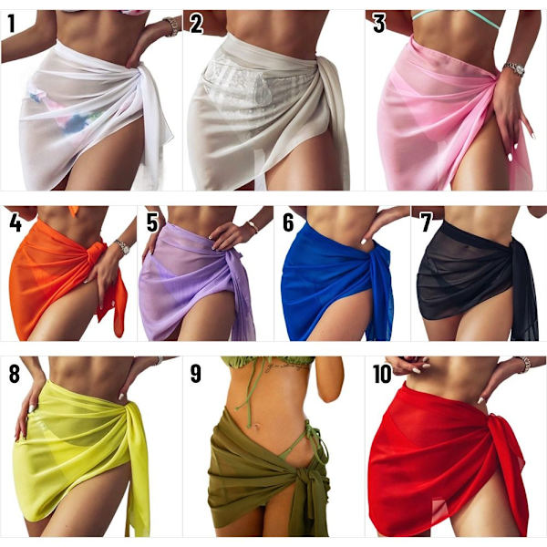 Bikini indpakket gennemsigtig top badetøj cover-up kjole 1 1 1