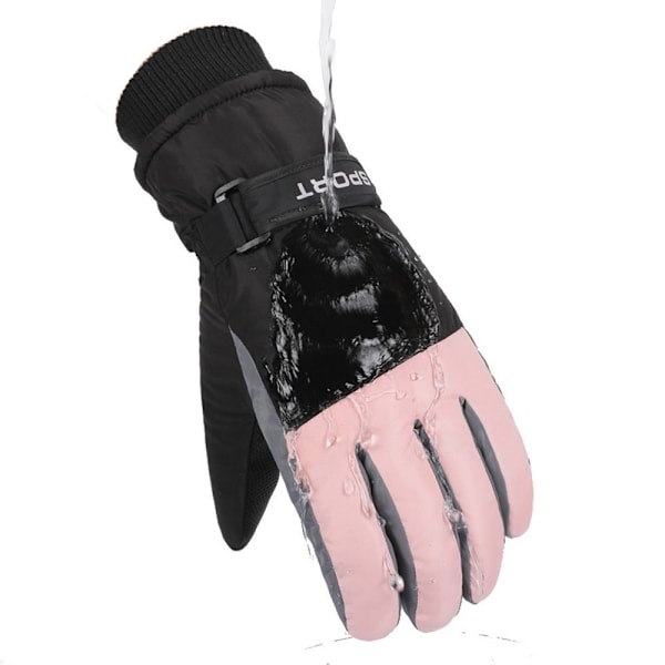 Kvinder Plys Handsker Snowboard Ski Handsker PINK pink