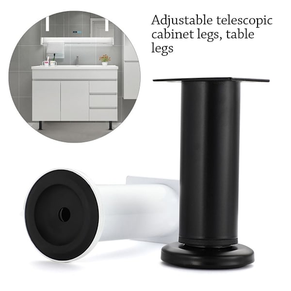 Möbelhjul Fotben SVART 12CM Black 12cm