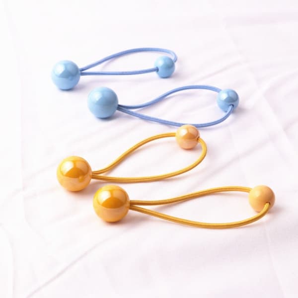 2st Hårband med bollar Bubble Scrunchie GUL 2ST 2ST Yellow 2pcs-2pcs