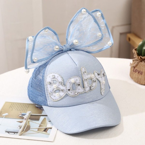 Baby Rhinestone Cap Diamond Baseball Hat BLÅ blue