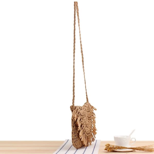 Sommar Halmväskor Tassel Strandväskor BEIGE&BEIGE beige&beige