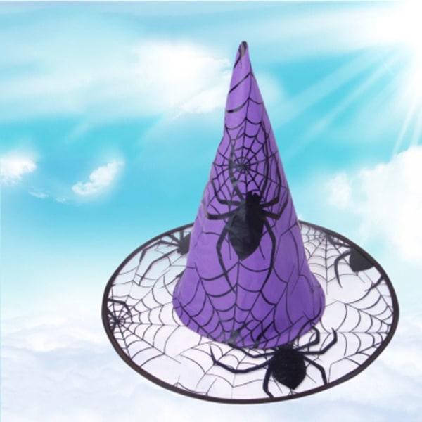 Halloween Witch Hat Spiss Hat Tilbehør LILLA purple