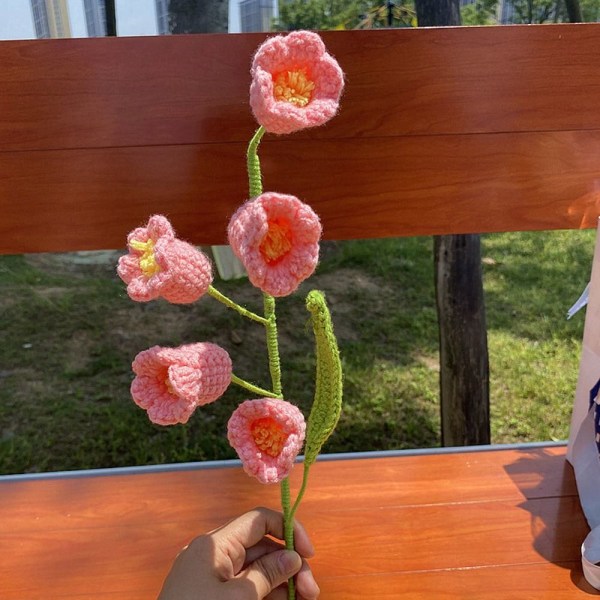 Håndstrikket lavendelblomst Lavendelflettet blomst ROSA Pink