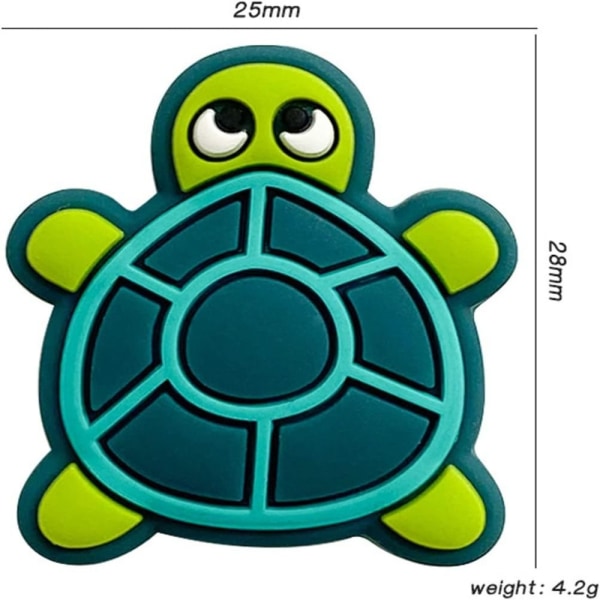 10st Silikon Lösa Pärlor Turtle Beads Gröna Tortoise Beads