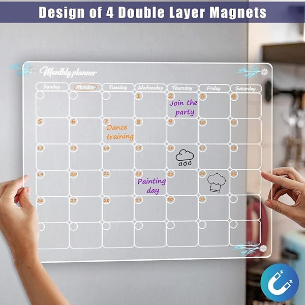 Akrylkalender Magnetisk akrylskiva 7 7 7