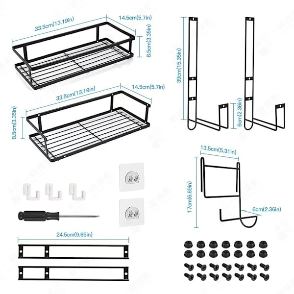 Opbevaringshylde Space Saver Organizer SORT Black