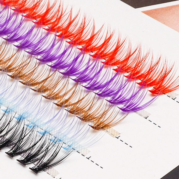 Färgade fransar Fluffy Mink Lashes Fransar med färg