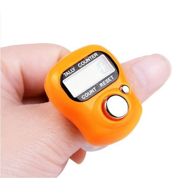 Elektronisk Finger Counter Finger Ring Timer ORANGE orange