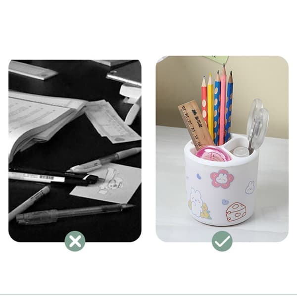 2STK Penholder Makeup Børste Holder GRÅ Grey