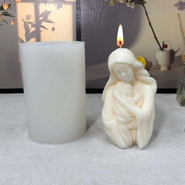 Virgin Mary Silikon stearinlysformer Resin Casting Silikonformer