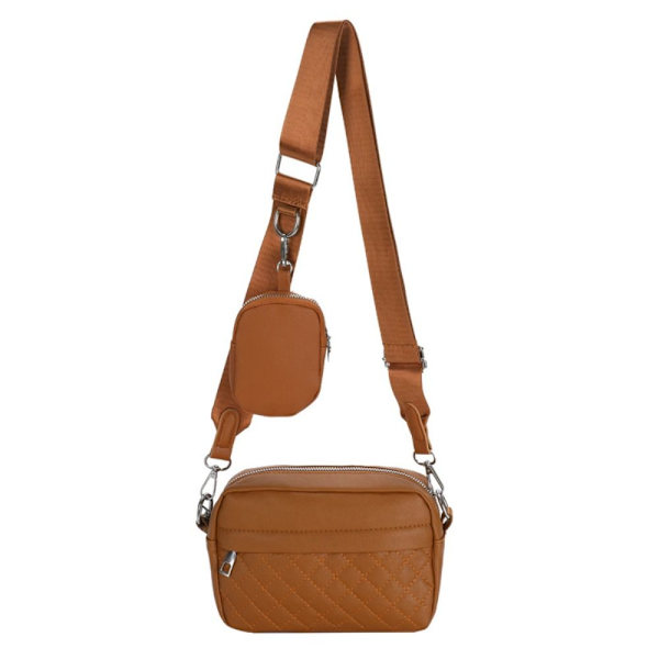 Rhombic Lattice Square Bag Kainalolaukku RUSKEA brown