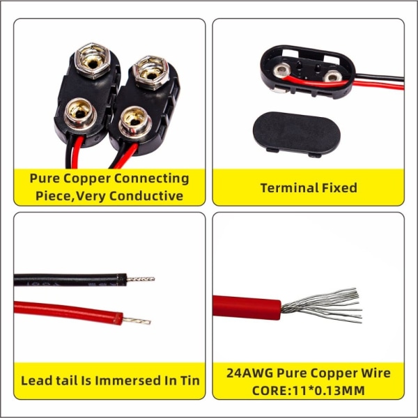 10 st Energigenererar elektricitet Spänne Connector Batteri