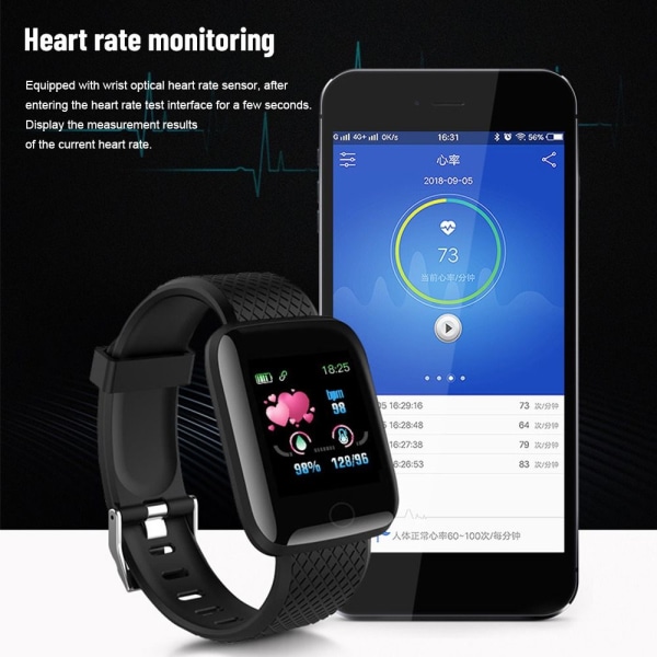 Sport Smart Watch Rannekoru vedenpitävä PUNAINEN red
