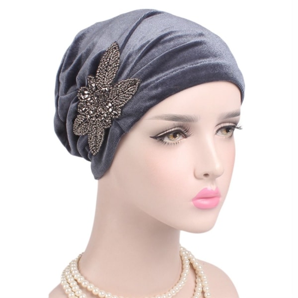 Turban Hat Soft Bonnet GRÅ grey