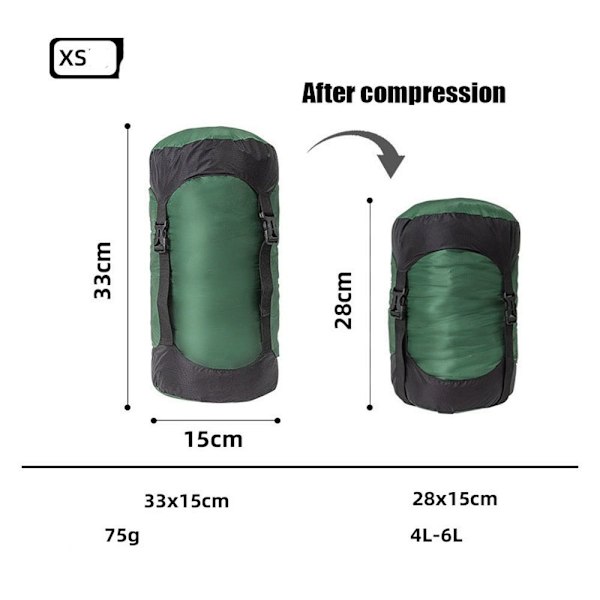 Shrink Sovepose Vandtæt Dry Bag GRØN XS Green XS