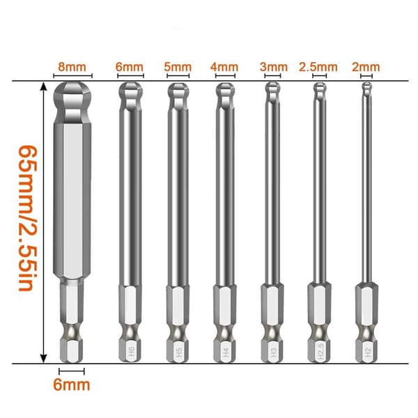 Skruetrækker Bit Metrisk Hex Borebit 7STK/SÆT 7STK/SÆT 7PCS/Set