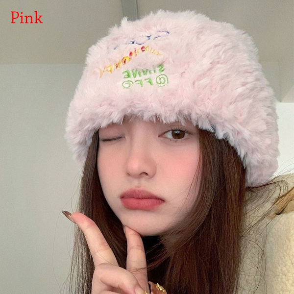 Plys Hat Beanie Hatte PINK pink