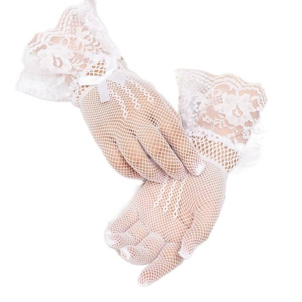 Fishnet Mesh Gloves Morsiushanskat WHITE White