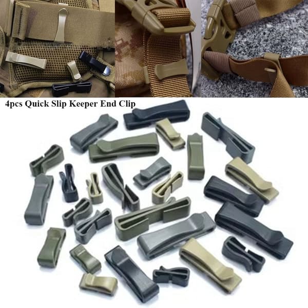 4stk Molle Webbing Spenne Belteendeklips GRÅ 25MM Grey 25mm