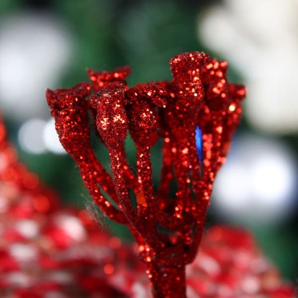 Glitter Juleblomster Artificial Floral Stake 2 2 2