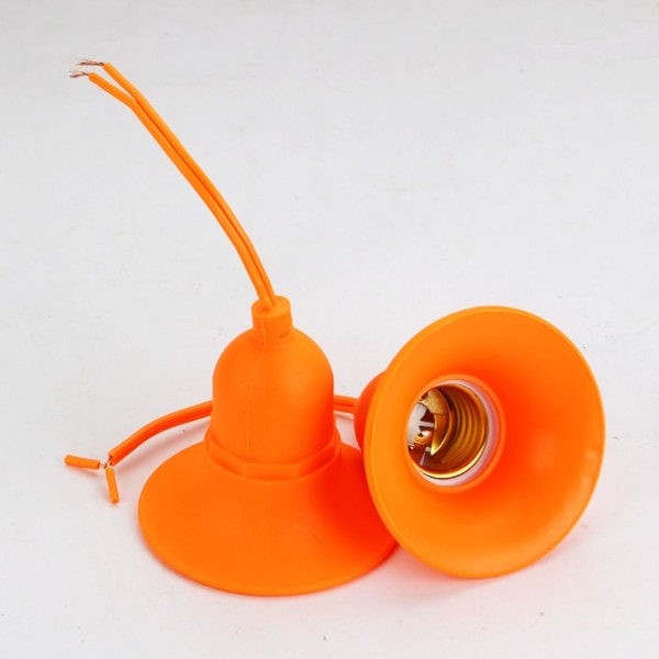E27 Lampeholder LED Pære Sokkel ORANGE orange