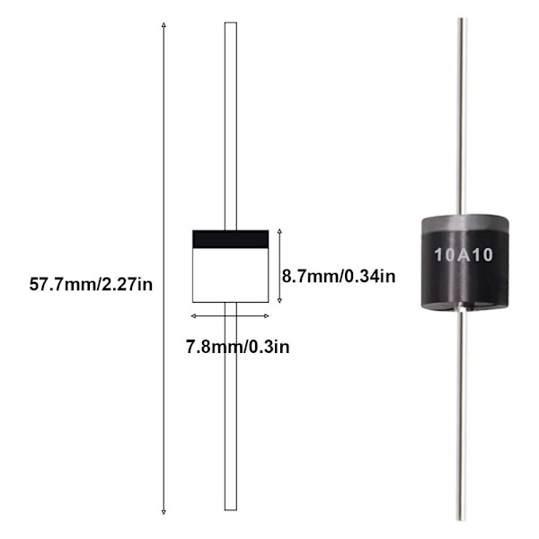 50 stk ensretterdiode dele Elektrisk aksial ensretterdiode