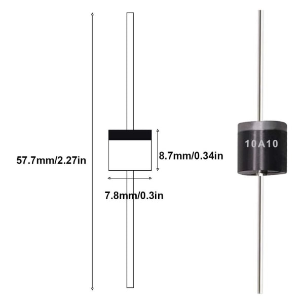 50 stk likeretterdiodedeler Elektrisk aksial likeretterdiode