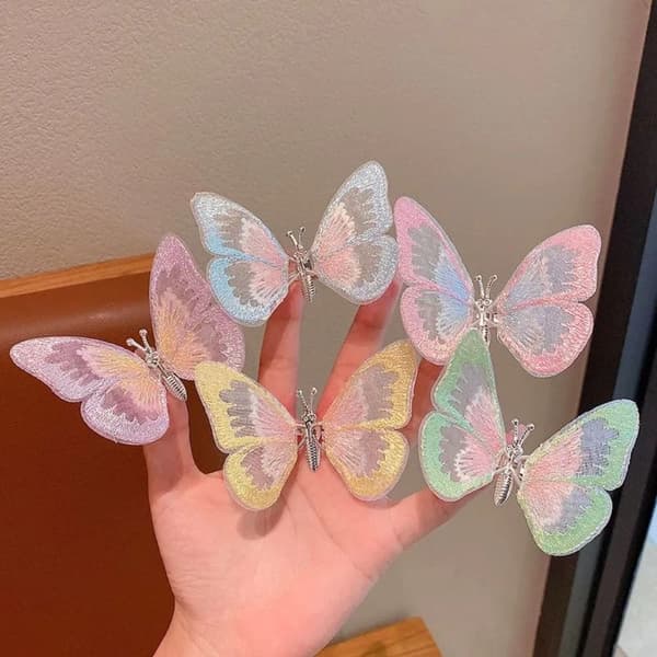 Sommerfuglehårclips Dobbeltlags Sommerfugleklips BLÅ blue