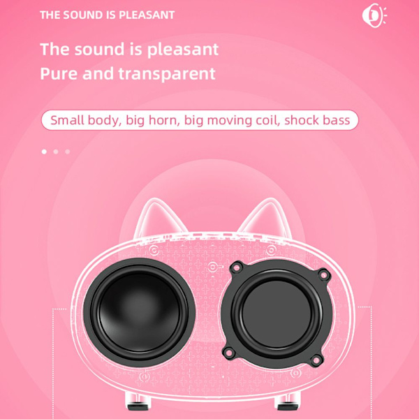 Trådlös Bluetooth -högtalare Smart Alarm Clock Audio ROSA Pink