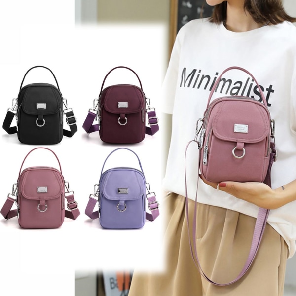 Dames Mini Skulderveske Håndvesker Messenger Bag dark purple