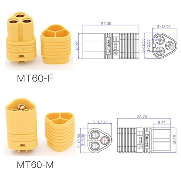 MT60 Pluggkontakt Plugg Hann Hunn Plugg 2 pair